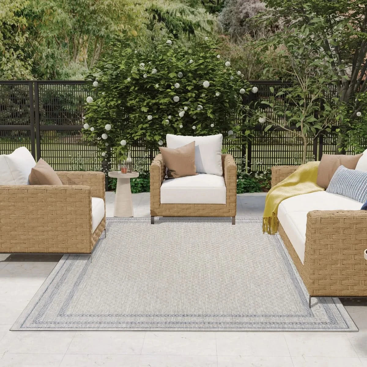 Nourison Garden Spring Indoor/Outdoor Rug Collection, Meadow Gray