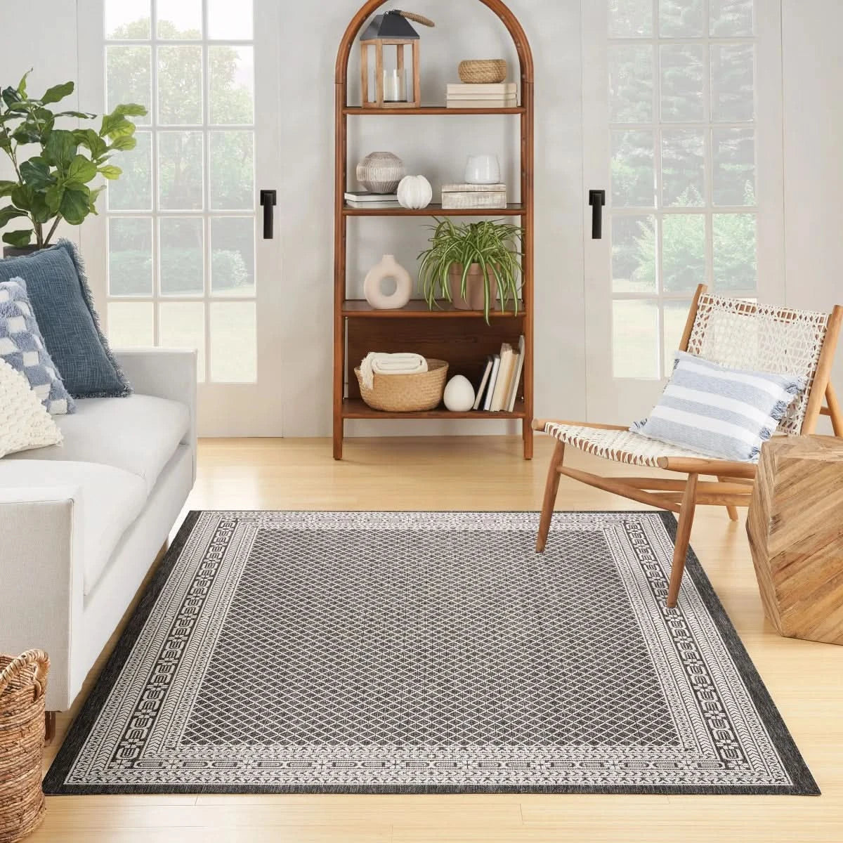 Nourison Garden Spring Indoor/Outdoor Rug Collection, Meadow Black