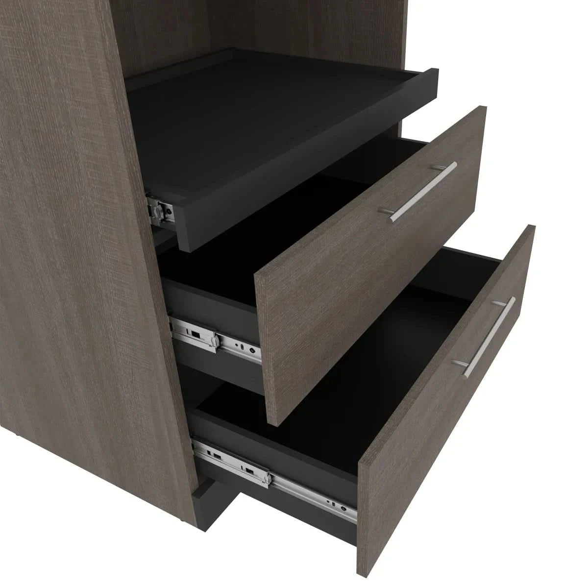Orion Full Murphy Bed with Storage Cabinet and Nightstand