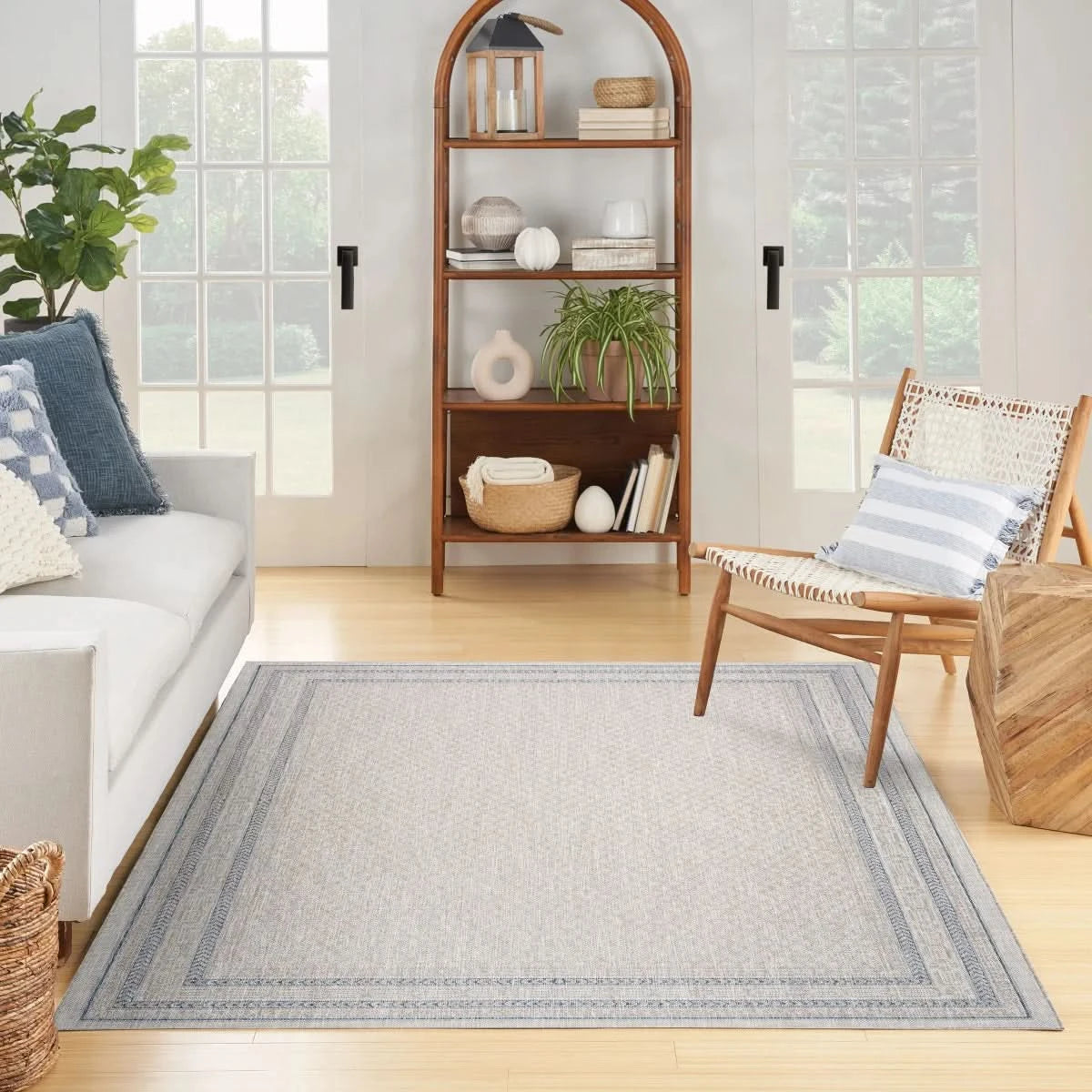 Nourison Garden Spring Indoor/Outdoor Rug Collection, Meadow Gray