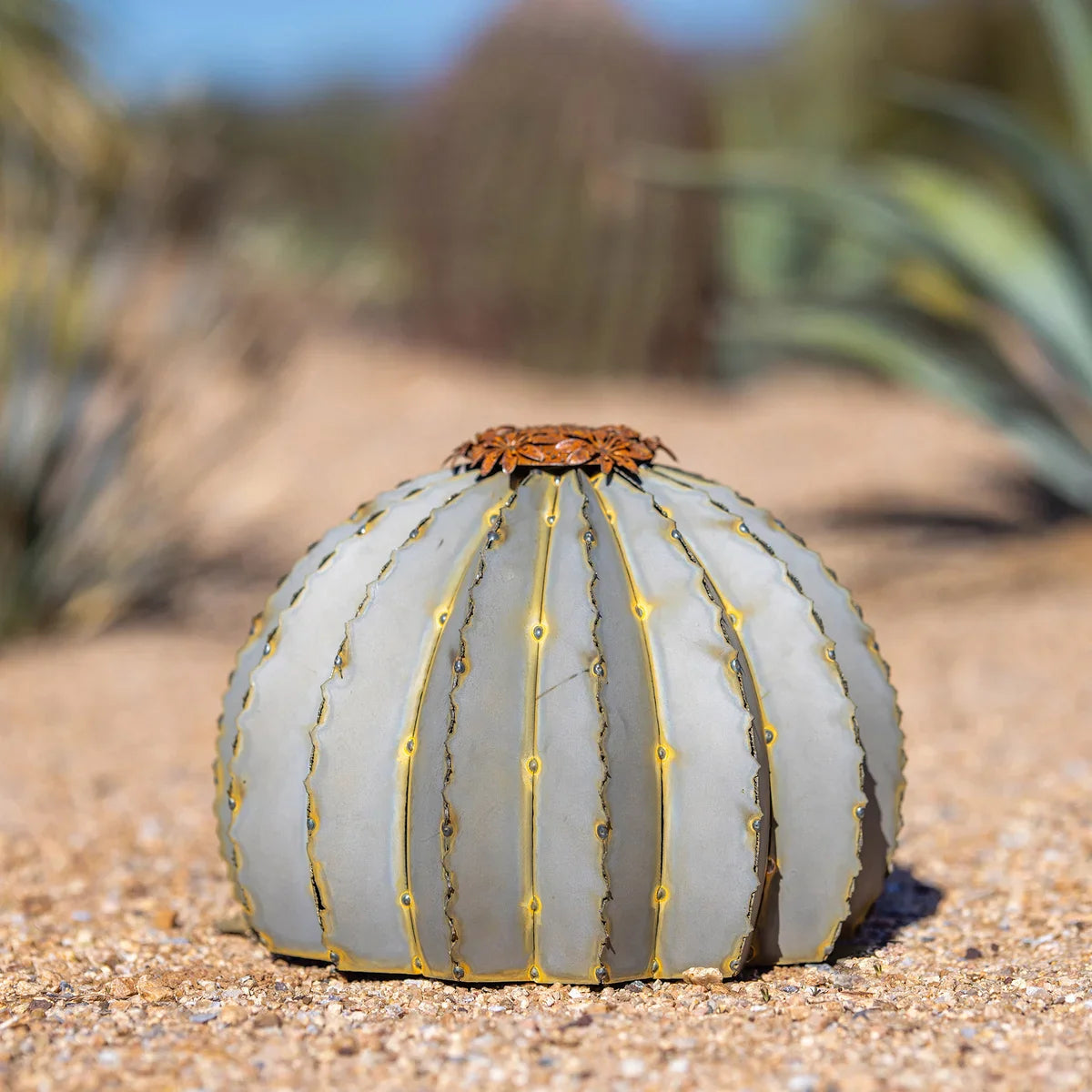 Golden Barrel Torch Sculpture
