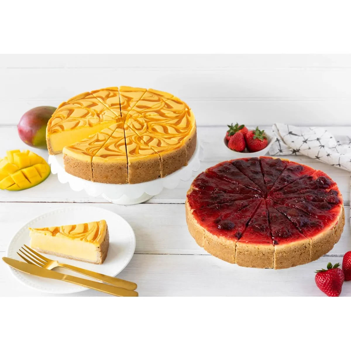 Davids Cookies Mango Strawberry Cheesecake 2 Count 28 Slices Total