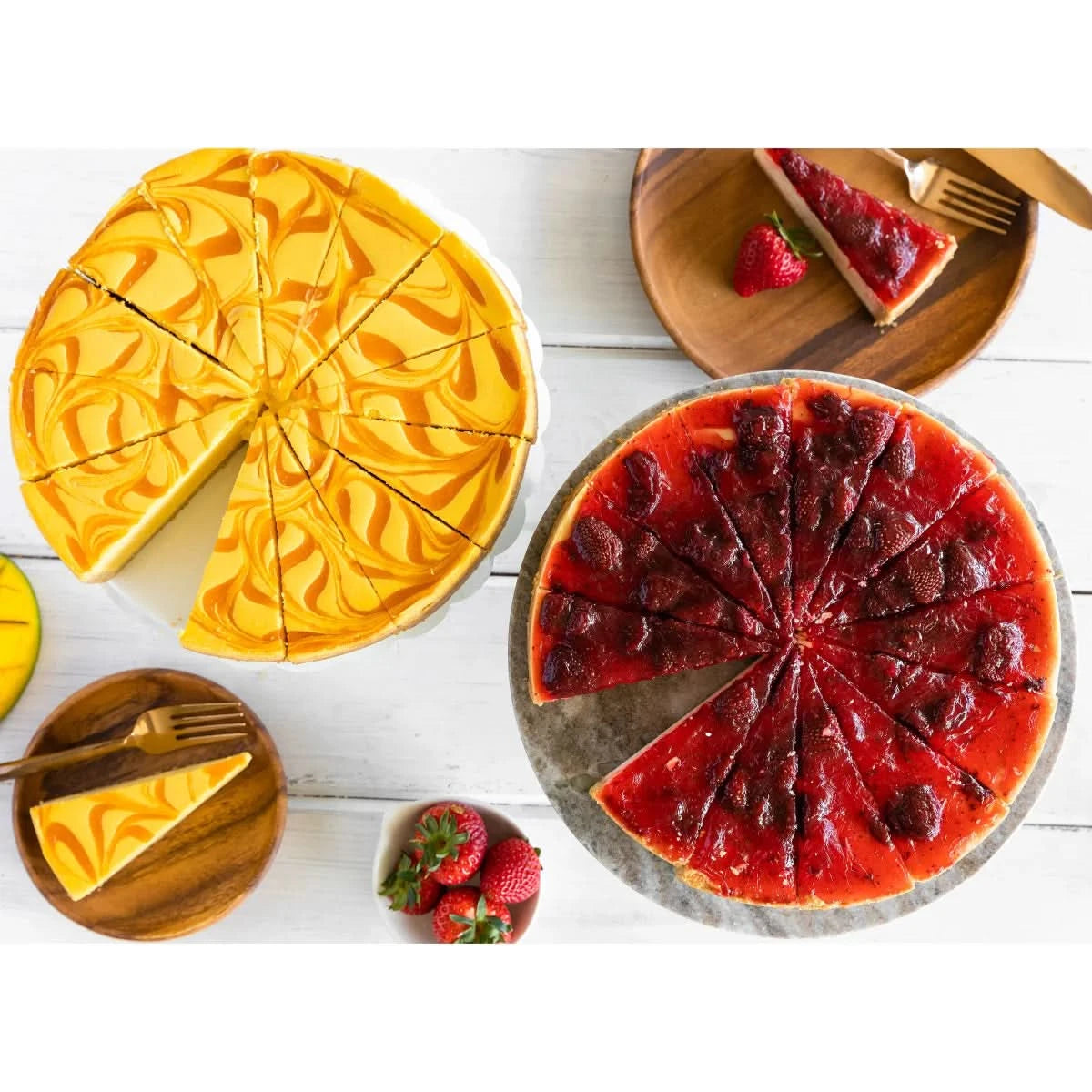 Davids Cookies Mango Strawberry Cheesecake 2 Count 28 Slices Total