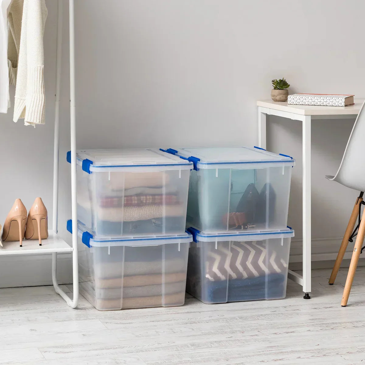 IRIS 44 Quart WeatherPro-Seal Storage Bin, 4-pack