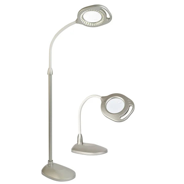 OttLite 2-in-1 LED Magnifier Floor and Desk Lamp