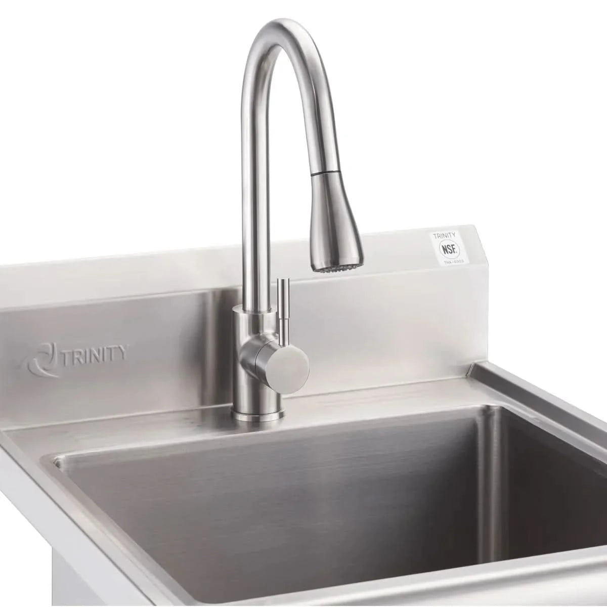 TRINITY 18" x 16" Stainless Steel Utility Sink with Pull-out Faucet