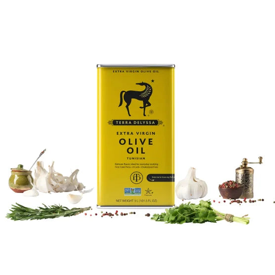 Terra Delyssa First Cold Press Extra Virgin Olive Oil 3L, Tin, 2-count