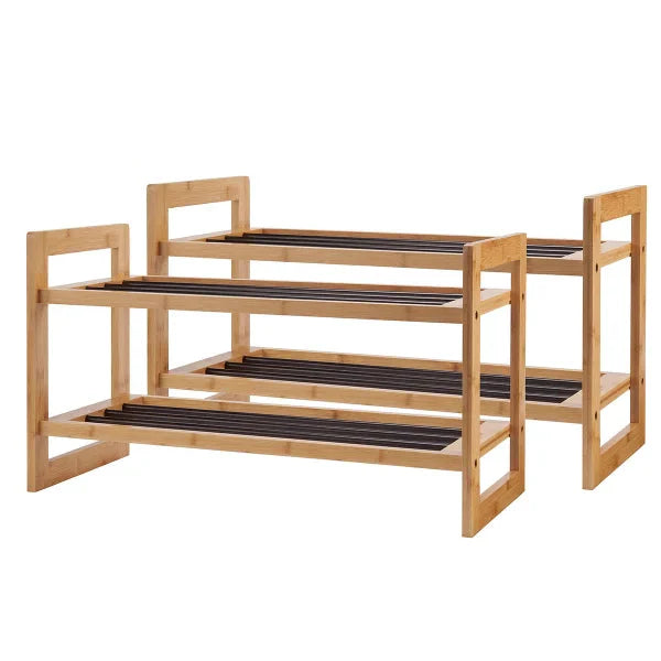 TRINITY Bamboo Shoe Rack, 2-pack