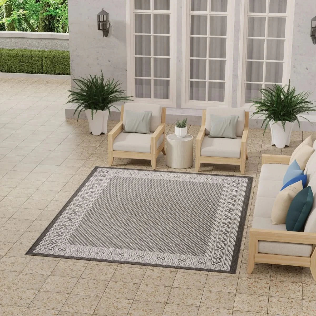 Nourison Garden Spring Indoor/Outdoor Rug Collection, Meadow Black