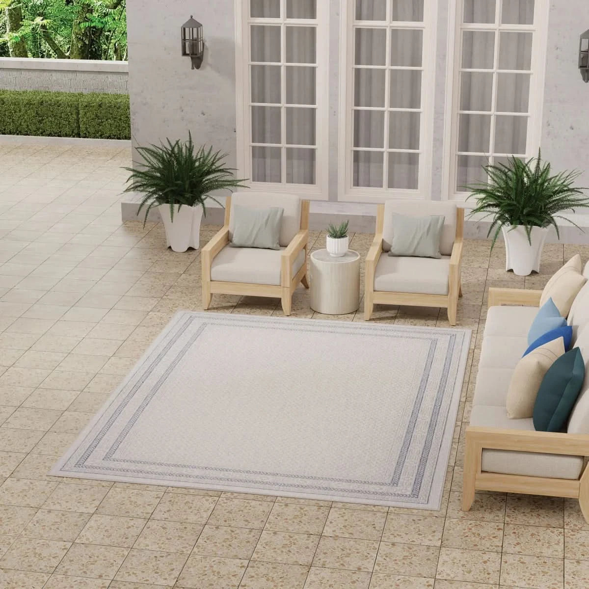 Nourison Garden Spring Indoor/Outdoor Rug Collection, Meadow Gray