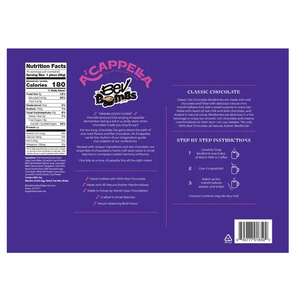 A'cappella Classic Hot Chocolate BevBombs, 16-count
