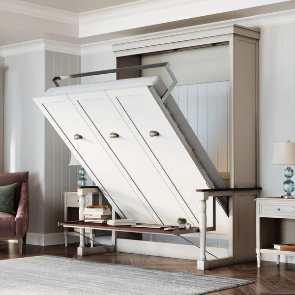 Perth Queen Portrait Wall Bed with Desk