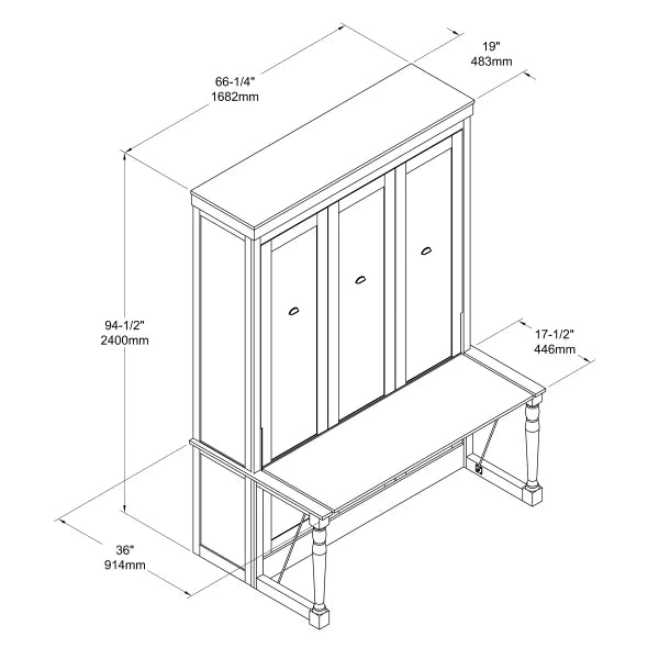Perth Queen Portrait Wall Bed with Desk