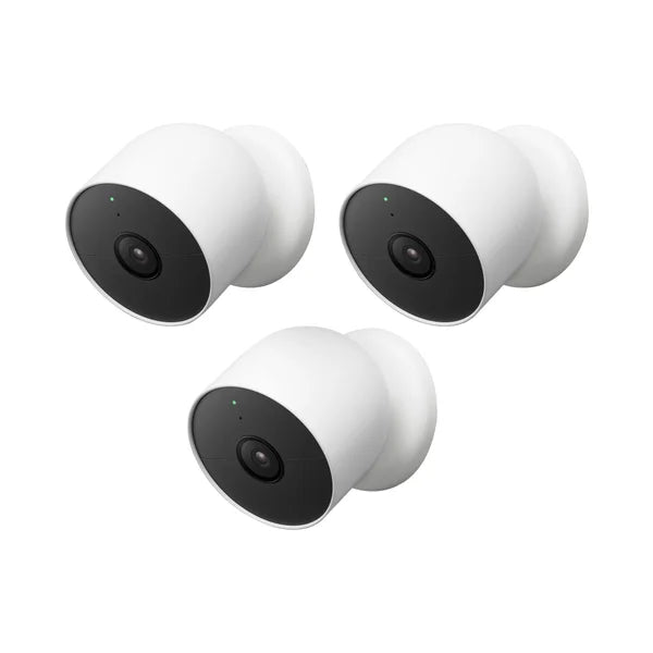 Google Nest Cam Battery Indoor/Outdoor Security Camera, 3-pack
