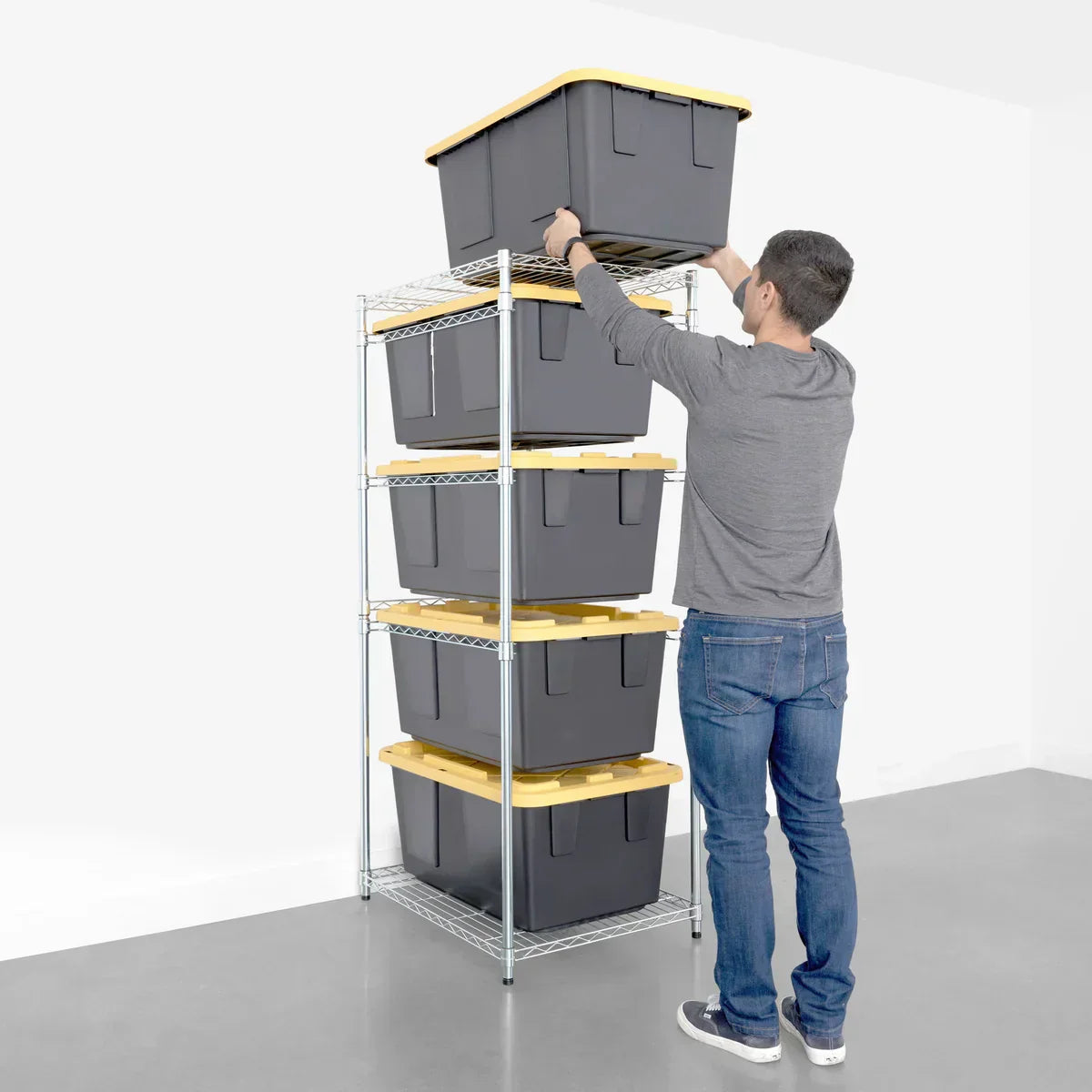 Storage Bin Rack, 5 Tote Capacity