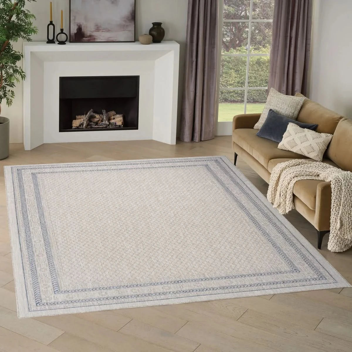 Nourison Garden Spring Indoor/Outdoor Rug Collection, Meadow Gray