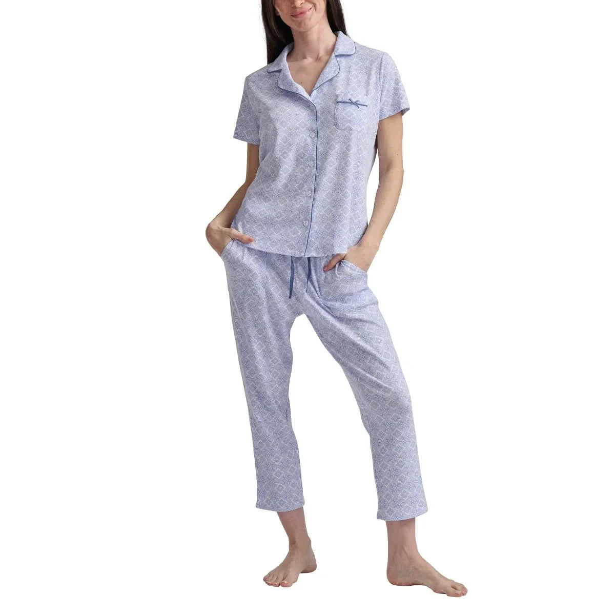 Karen Neuburger Women's Notch Collar 2-piece PJ Set
