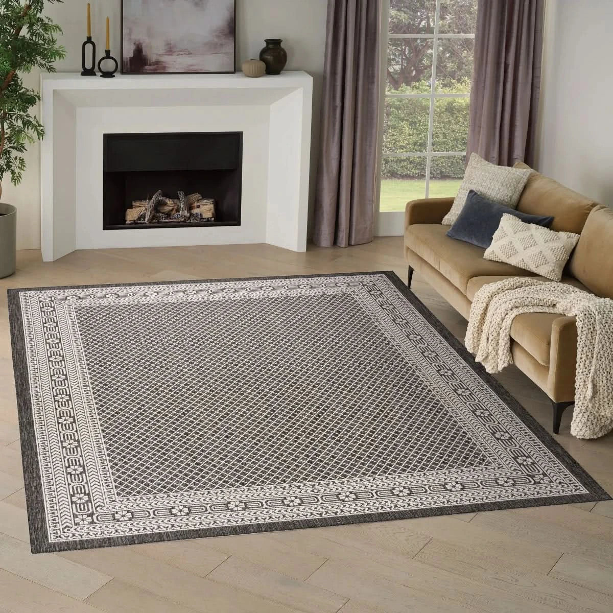 Nourison Garden Spring Indoor/Outdoor Rug Collection, Meadow Black