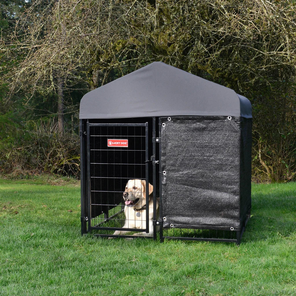 Lucky Dog STAY Series Studio Jr. Dog Kennel 4'x4' with Privacy Screen