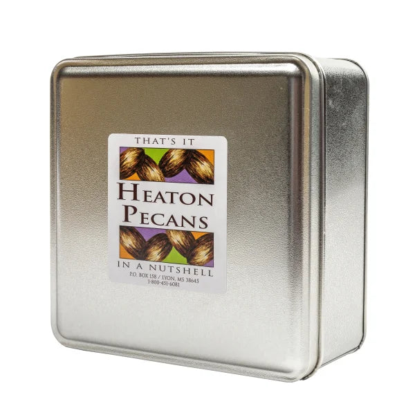 Heaton Pecans Large Square Milk Chocolate Covered Pecan Tin, 3.75 lb.