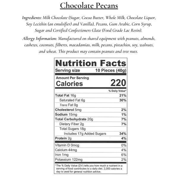 Heaton Pecans Large Square Milk Chocolate Covered Pecan Tin, 3.75 lb.