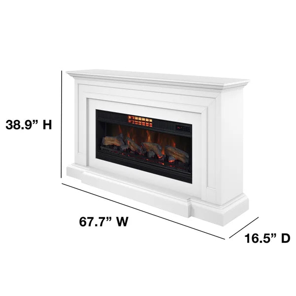 Tresanti Gwendolyn Wall Mantel with ClassicFlame CoolGlow 2-in-1 Electric Fireplace and Fan
