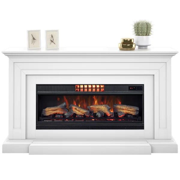 Tresanti Gwendolyn Wall Mantel with ClassicFlame CoolGlow 2-in-1 Electric Fireplace and Fan