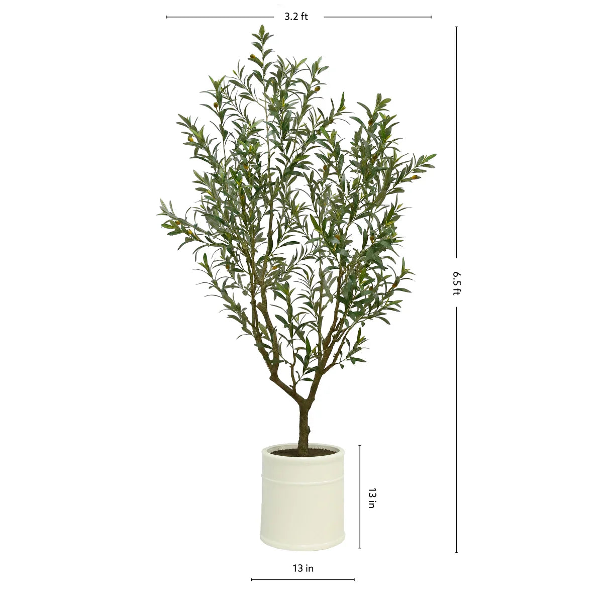 Artificial 6.5’ Olive Tree with French Planter
