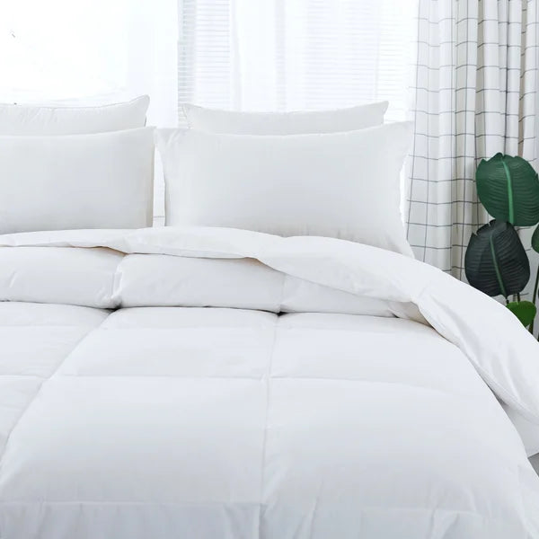 Feather and Loom White Down Comforter & Pillow Set