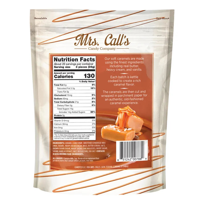 Mrs. Calls Kettle Cooked Sea Salt Soft Caramels 25 oz, 2-pack