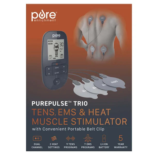 Pure Enrichment PurePulse Trio TENS, EMS & Heat Muscle Stimulator
