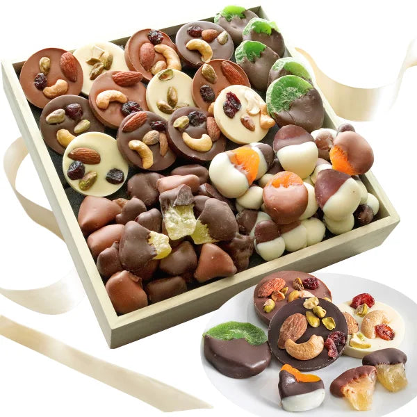 Chocolate Covered Company, Premium Dried Fruit & Mendiant Gift Tray,