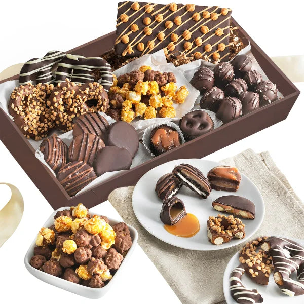 Chocolate Covered Company, Everything Caramel Belgian Chocolate Snack Gift Tray,