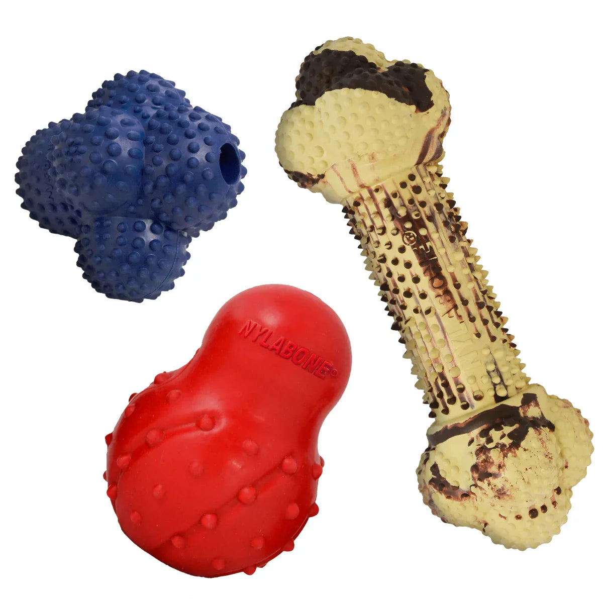 Nylabone Super Tough Rubber Dog Toys, Variety Pack, 3-pack