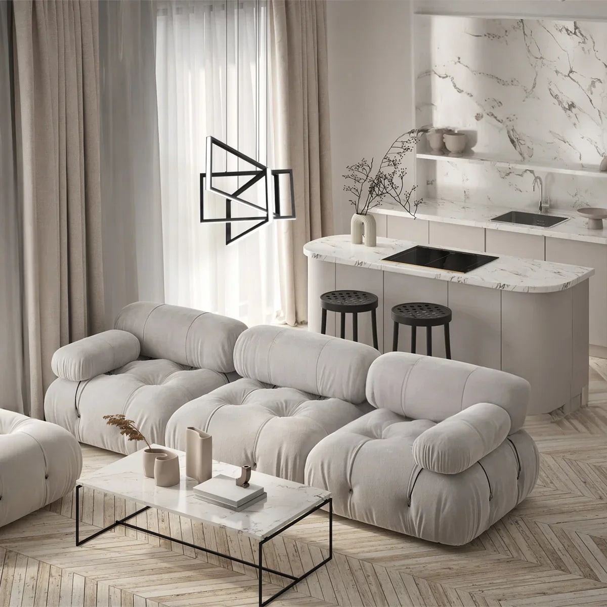 Feit 3-Rectangle Chandelier