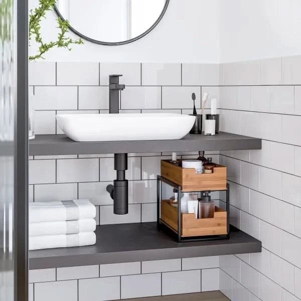 Seville Bamboo 2-tier Sliding Drawer Organizer