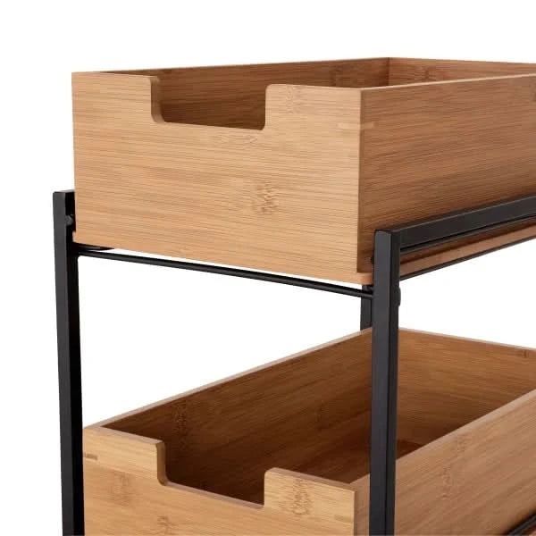 Seville Bamboo 2-tier Sliding Drawer Organizer