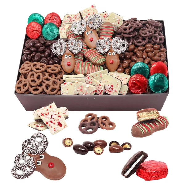 Chocolate Covered Company, Holiday Belgian Chocolate Covered Treats Gift Basket,