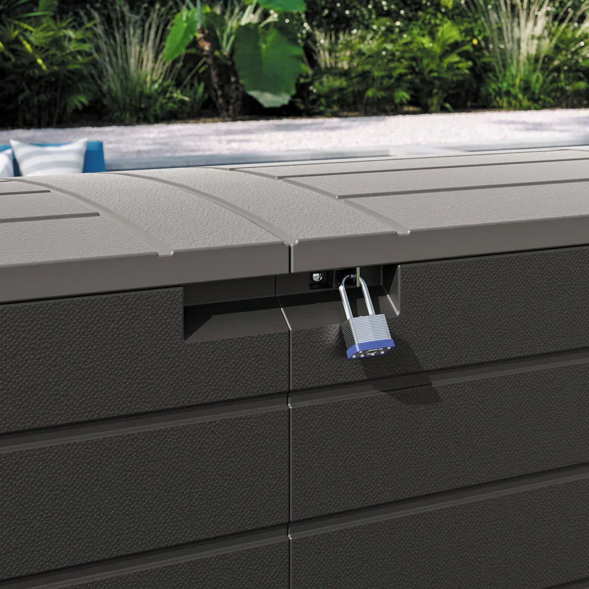 120 Gallon Split Lid Extra Large Deck Box