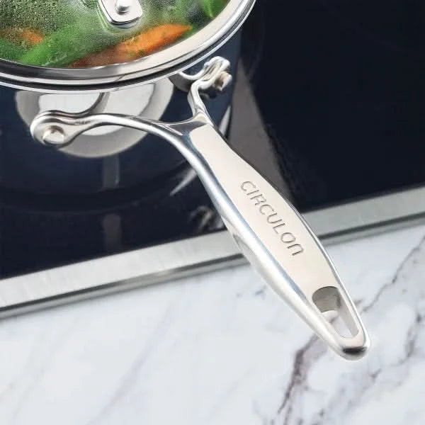 Circulon C1 Series Clad Stainless Steel with ScratchDefense Non-Stick Cookware Set, 10-piece