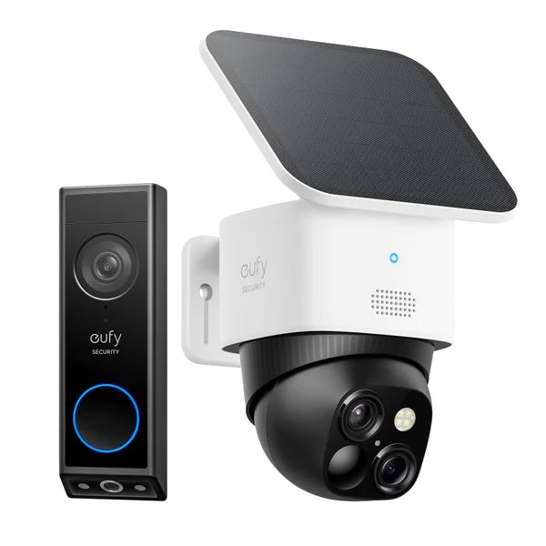 eufy Security Pan/Tilt Solar Cam with Dual Cam Doorbell Bundle