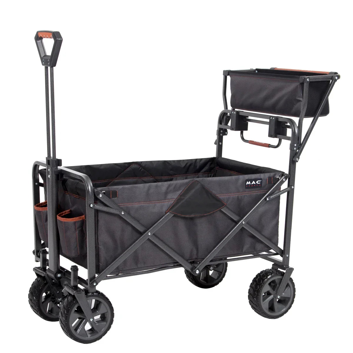 Mac Sports Deluxe Push Pull Folding Wagon with Brakes