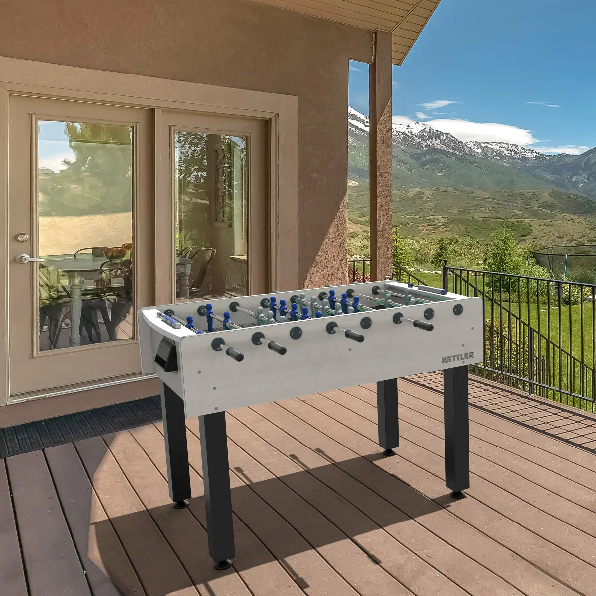 KETTLER Milano Outdoor Foosball Table with Cover, 5 Cork and 5 Resin Balls
