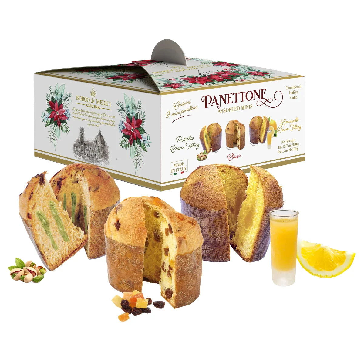 Borgo de Medici Assorted Mini Panettone, Variety Pack, 9-pack