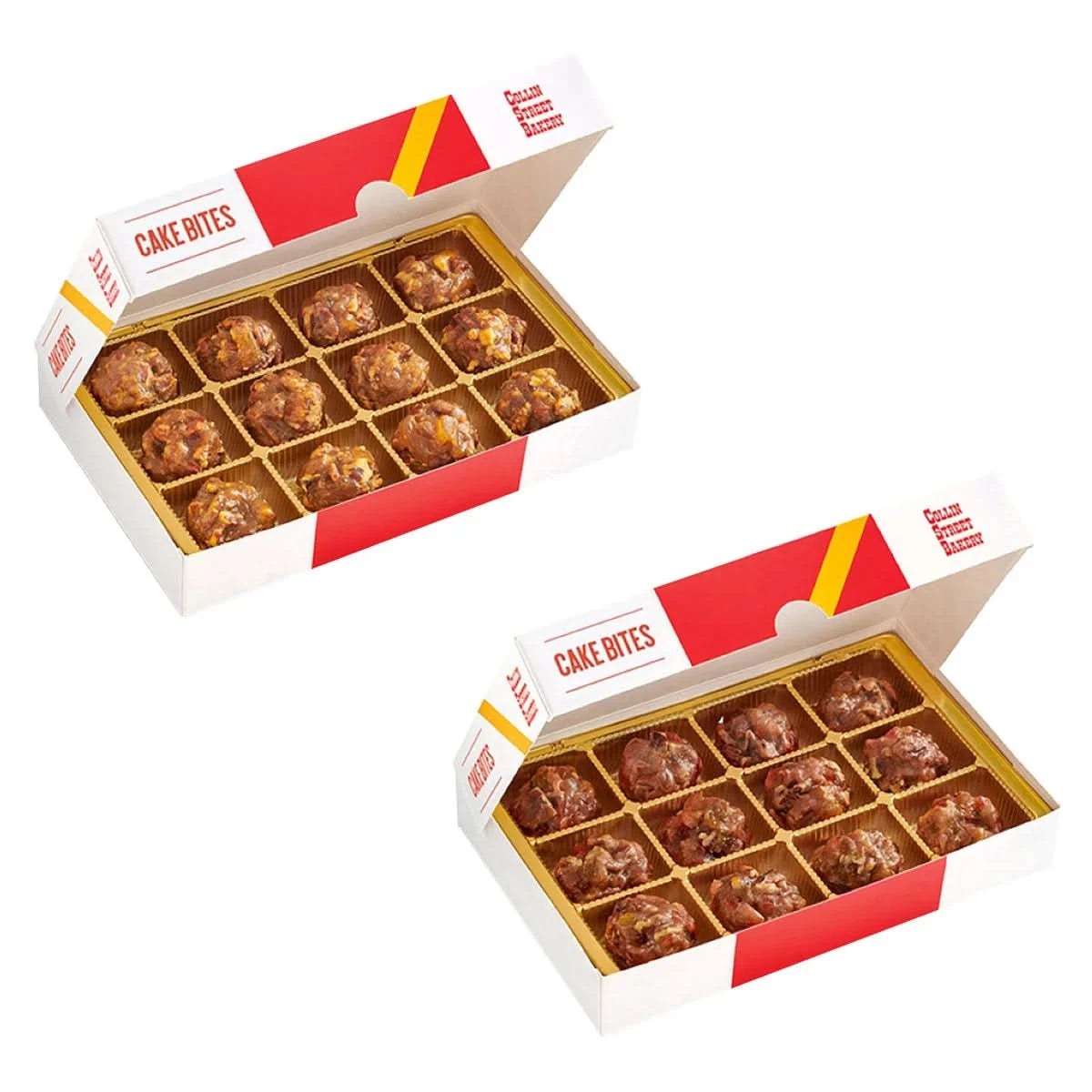 Collin Street Bakery Cake Bites Bundle Deluxe Fruitcake Pineapple Pecan Cake 2 Pack 24 Bites Total