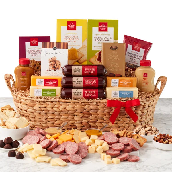 Hickory Farms Grand Holiday Meat & Cheese Gift Basket, 4.86 lbs Total,