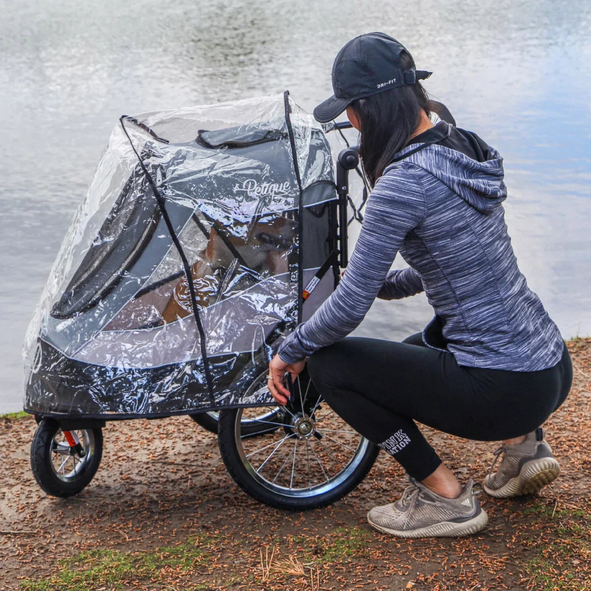 Petique Trailblazer Gray Pet Jogger with Accessory Bundle