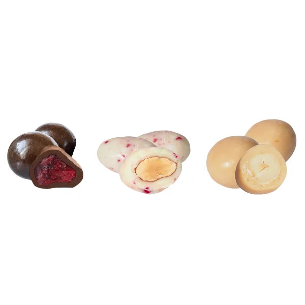 A'cappella Holiday Chocolate Tumbled Fruit and Nut Tri-Tin, 3-pack, 6.5 oz. Each