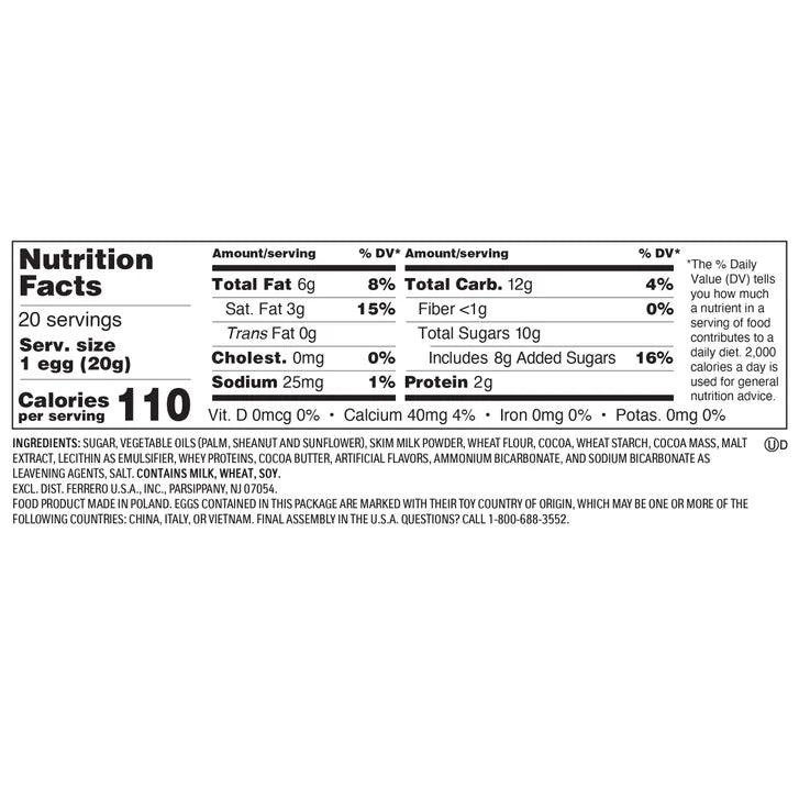 Kinder Joy Eggs, Treat + Toy, 0.7 oz, 20-count