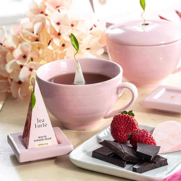 Tea Forte Jardin and Hanami Variety Tea Set With 2 Café Cups and 2 Tea Trays